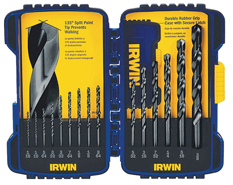 IRWIN Irwin 314015 Jobber Length Drill Bit Set, 15-Piece, Steel, Black Oxide TOOLS IRWIN