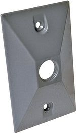 HUBBELL Hubbell 5186-0 Cover, Cluster, Lampholder, 4-19/32 in L, 2-27/32 in W, 1-Gang, Zinc, Gray, 20/CT