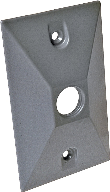 HUBBELL Hubbell 5186-0 Cover, Cluster, Lampholder, 4-19/32 in L, 2-27/32 in W, 1-Gang, Zinc, Gray, 20/CT