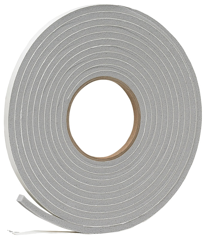 FROST KING Frost King V444H Foam Tape, 3/8 in W, 17 ft L, 1/4 in Thick, Vinyl, Gray