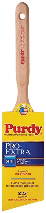 PURDY Purdy 144152725 Paint Brush, 2-1/2 in W, Angular Brush, 3-3/16 in L Bristle, Nylon/Polyester Bristle, Fluted Handle PAINT PURDY