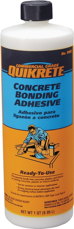QUIKRETE Quikrete 9902-14 Bonding Adhesive, Liquid, Vinyl Acetate, White, 1 qt Bottle PAINT QUIKRETE