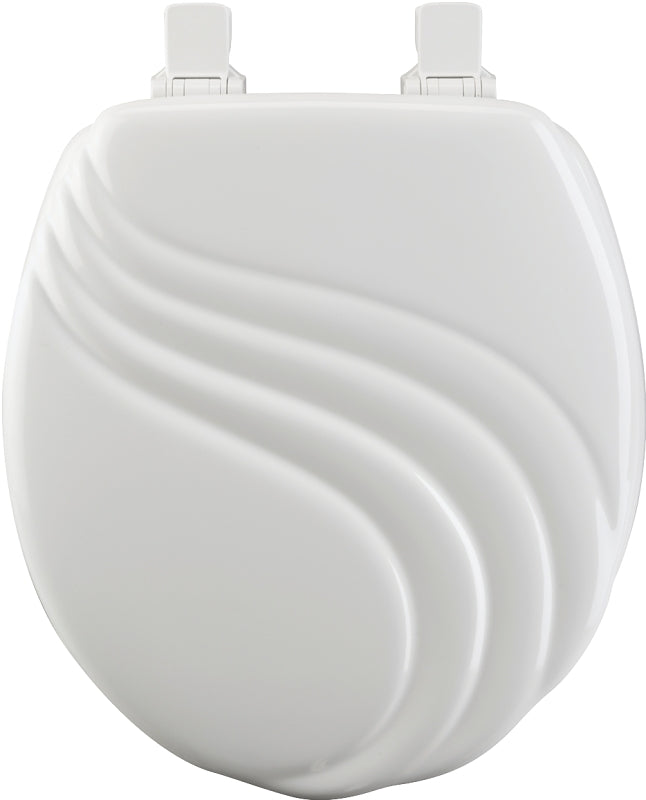 MAYFAIR Mayfair 27EC-000 Toilet Seat, 16-1/2 in L, Round, Wood, White, Twist Hinge PLUMBING, HEATING & VENTILATION MAYFAIR