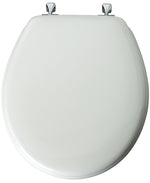 MAYFAIR Mayfair 44CP-000 Toilet Seat, 16.56 in L, 14.38 in W, 2.06 in H, Round, Wood, White PLUMBING, HEATING & VENTILATION MAYFAIR