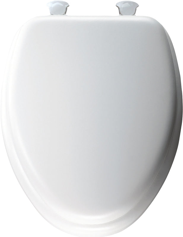 MAYFAIR Mayfair 115EC-00 Toilet Seat with Cover, Elongated, Vinyl/Wood, White, Twist Hinge PLUMBING, HEATING & VENTILATION MAYFAIR