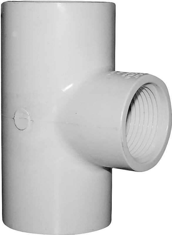 IPEX IPEX 435871 Pipe Tee, 1-1/4 x 1 in, Socket x Socket x FPT, PVC, White, SCH 40 Schedule, 150 psi Pressure