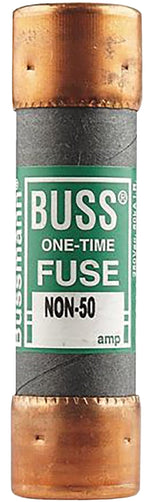 BUSSMANN Bussmann NON-50 Fuse, 50 A, 250 VAC, 125 VDC, 50 kA Interrupt, Melamine Body, Cartridge Fuse, 10/PK ELECTRICAL BUSSMANN