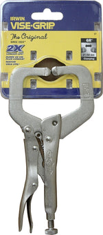 IRWIN Irwin 17 C-Clamp, 500 lb Clamping, 2-1/8 in Max Opening Size, 1-1/2 in D Throat, Steel Body
