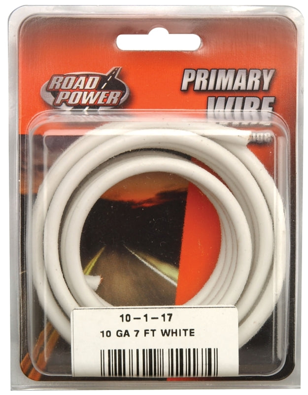 COLEMAN CABLE Road Power 55671933/10-1-16 Electrical Wire, 10 AWG Wire, 25/60 VAC/VDC, Copper Conductor, White Sheath, 7 ft L AUTOMOTIVE COLEMAN CABLE