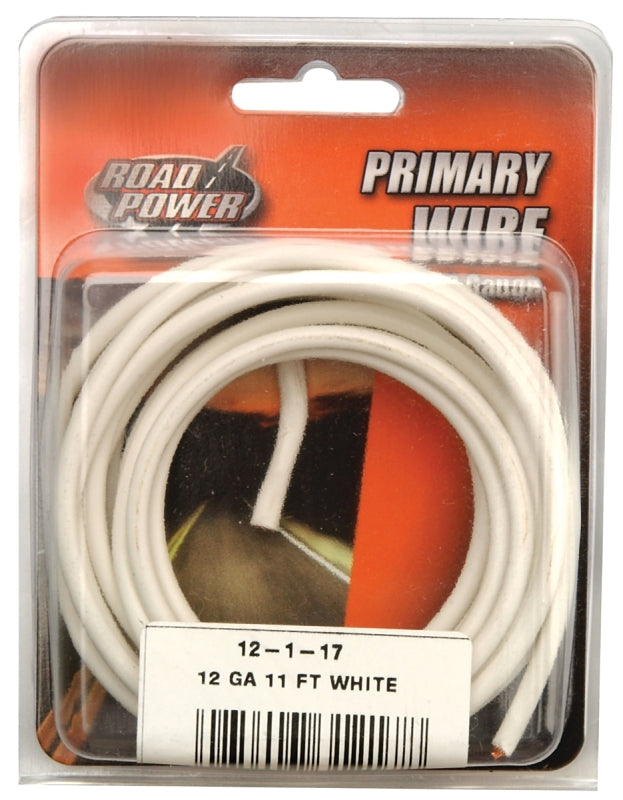 COLEMAN CABLE CCI 55671433 Primary Wire, 12 ga Wire, 60 VDC, Copper Conductor, White Sheath, 11 ft L AUTOMOTIVE COLEMAN CABLE