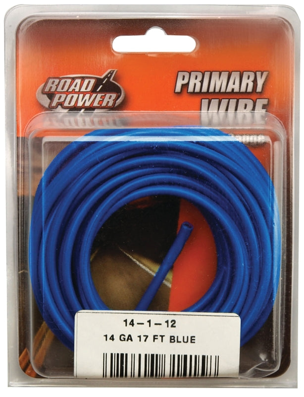 COLEMAN CABLE Road Power 55669433/14-1-12 Electrical Wire, 14 AWG Wire, 25/60 VAC/VDC, Copper Conductor, Blue Sheath, 17 ft L AUTOMOTIVE COLEMAN CABLE