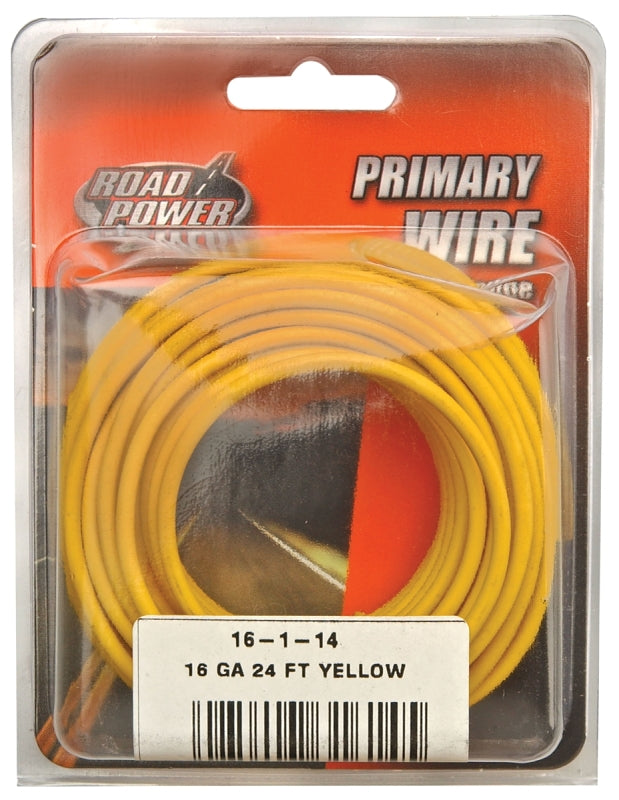 COLEMAN CABLE Road Power 55668333/16-1-14 Electrical Wire, 16 AWG Wire, 25/60 VAC/VDC, Copper Conductor, Yellow Sheath, 24 ft L AUTOMOTIVE COLEMAN CABLE