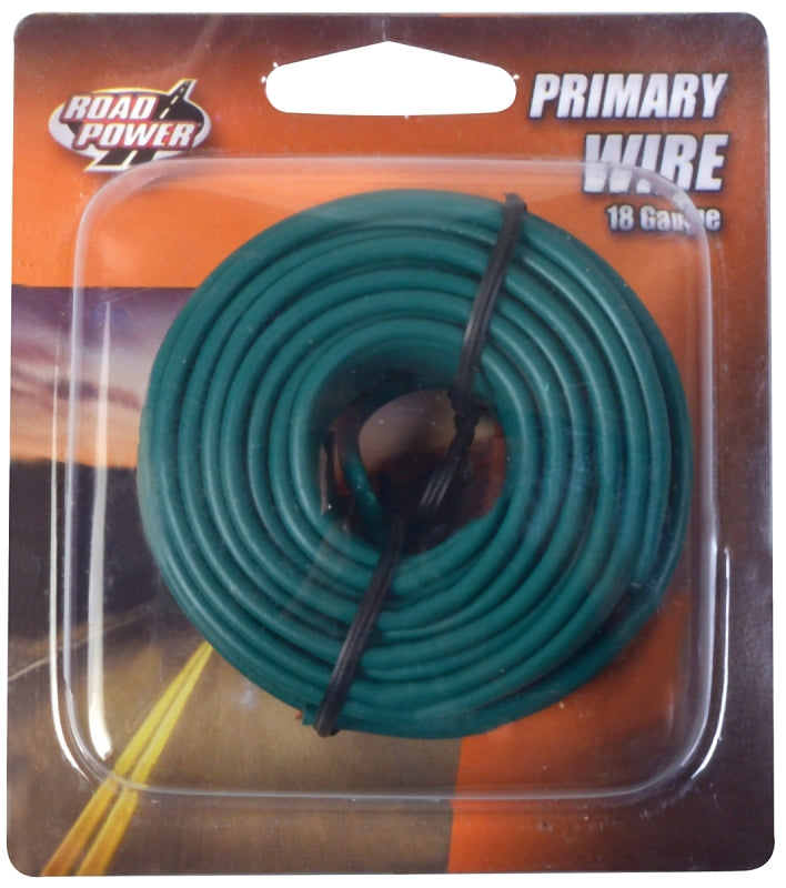 COLEMAN CABLE Road Power 55835033/18-1-15 Electrical Wire, 18 AWG Wire, 25/60 VAC/VDC, Copper Conductor, Green Sheath, 33 ft L AUTOMOTIVE COLEMAN CABLE   