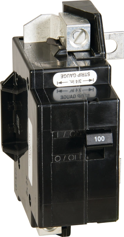 SQUARE D Square D QO QOM100VHCP Circuit Breaker, Primary, 100 A, 2 -Pole, 120/240 V, Plug Mounting, Black