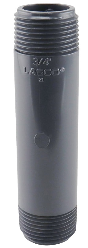 GENOVA USA Genova 300 Series P-34-4 Pipe Nipple, 3/4 in, MIP, PVC, Gray, SCH 80 Schedule, 4 in L PLUMBING, HEATING & VENTILATION GENOVA USA