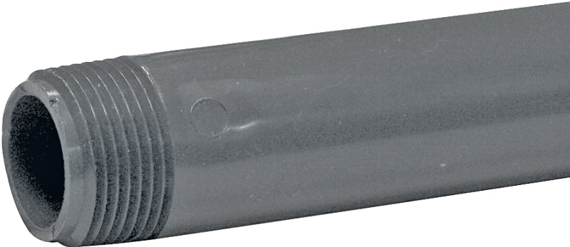GENOVA USA Genova P-1-12 Pipe Nipple, 1 in, MIP x MIP, PVC, Gray, SCH 80 Schedule, 12 in L
