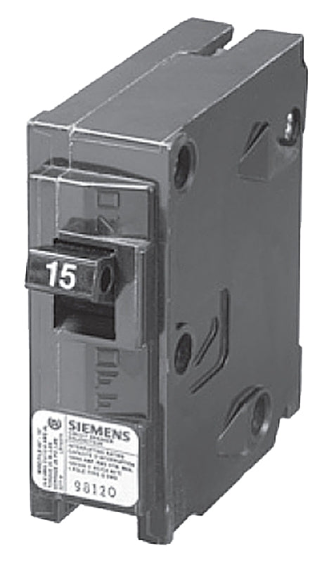 SIEMENS Siemens Q115 Circuit Breaker, Mini, 15 A, 1 -Pole, 120/240 V, Fixed Trip, Plug Mounting