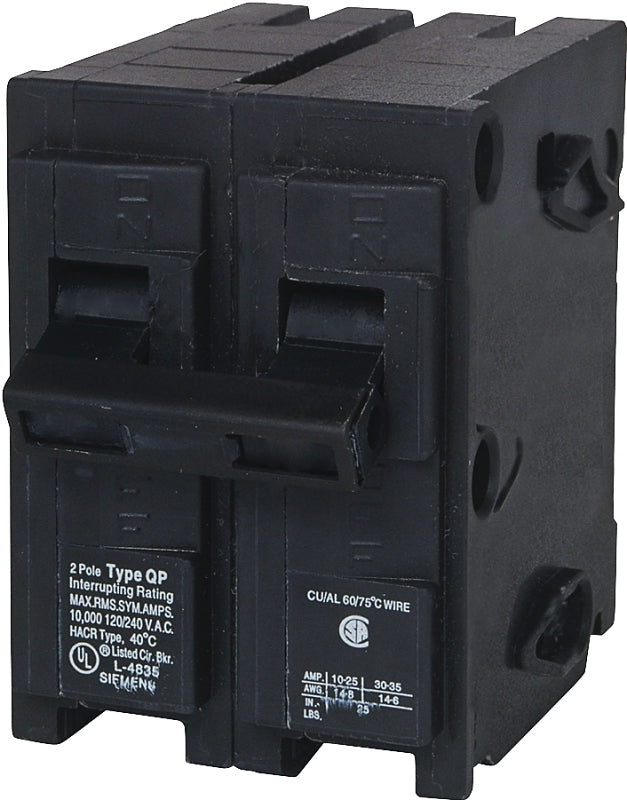 SIEMENS Siemens Q2100 Circuit Breaker, Mini, 100 A, 2 -Pole, 120/240 V, Fixed Trip, Plug Mounting ELECTRICAL SIEMENS