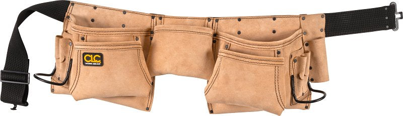HULTAFORS CLC Tool Works Series I427X Tool Apron, 29 to 46 in Waist, Suede Leather, Brown, 12-Pocket