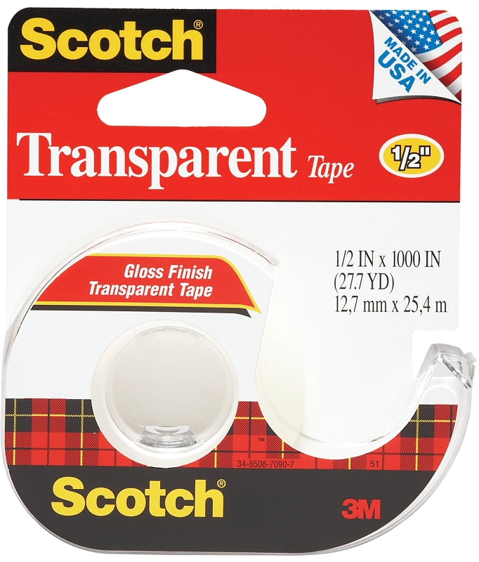 SCOTCH Scotch 174 Transparent Tape, 1100 in L, 1/2 in W, Acetate Backing