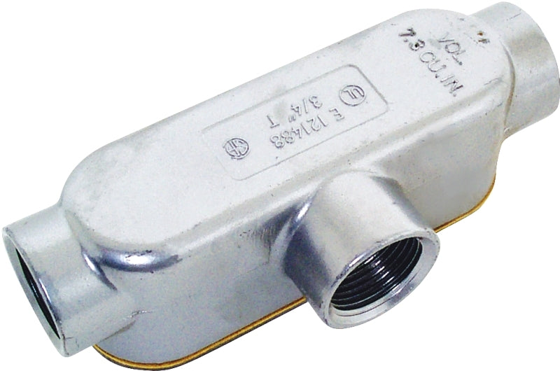 HALEX Halex 58807 Type T Rigid Conduit Body, 3/4 in Hub, 5-13/32 in OAL, Threaded, Aluminum, Each ELECTRICAL HALEX