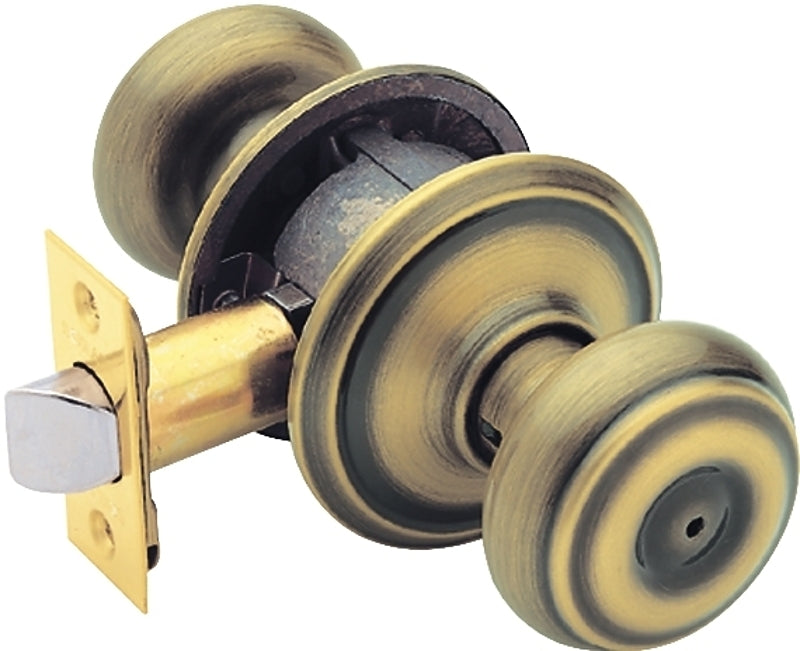 SCHLAGE LOCK Schlage Georgian Series F40VGEO609 Privacy Lockset, 2.31 in L x 2.75 in W x 2.75 in H Dimensions, Antique Brass HARDWARE & FARM SUPPLIES SCHLAGE LOCK