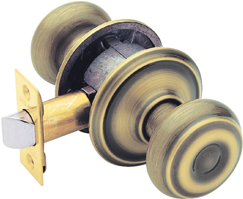 SCHLAGE LOCK Schlage F Series F10VGEO609 Passage Knob, Knob Handle, Metal, Antique Brass, 2-3/8 to 2-3/4 in Backset, Reversible Hand HARDWARE & FARM SUPPLIES SCHLAGE LOCK