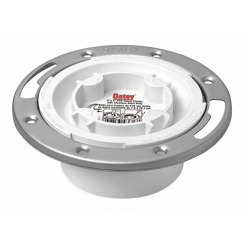 OATEY Oatey 43553 Closet Flange, 2.53 in H Dimensions, 3, 4 in Connection, PVC, White, For: Most Toilets PLUMBING, HEATING & VENTILATION OATEY