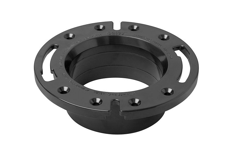 OATEY Oatey 43586 Closet Flange, 4 in Connection, ABS, Black