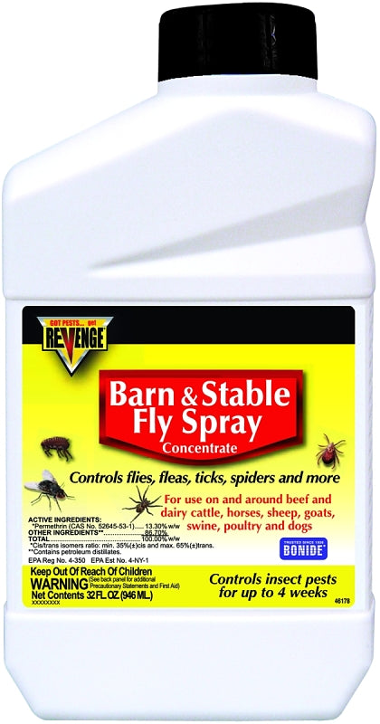BONIDE Bonide REVENGE 46178 Barn and Stable Fly Spray, Liquid, Brown/Yellow, Mild Solvent, 12 qt HARDWARE & FARM SUPPLIES BONIDE