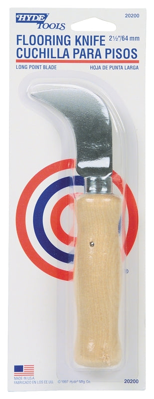 HYDE Hyde 20200 Floor Knife, 2-1/2 in W Blade, Cutlery Steel Blade, Hardened, Honed and Tempered Handle TOOLS HYDE