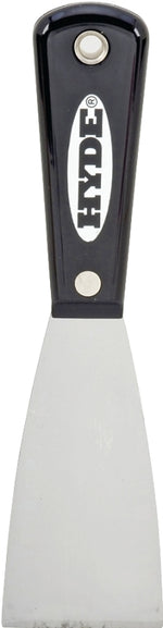 HYDE Hyde Black & Silver Series 02300 Stiff Putty Knife, 2 in W Blade, HCS Blade, Nylon Handle PAINT HYDE