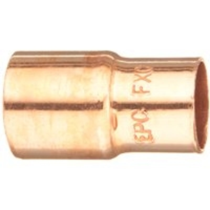 NIBCO INC. Nibco 600 Series W00890D Reducing Pipe Coupling, 3/4 x 1/2 in, FTG x Sweat, Copper, 582 psi Pressure