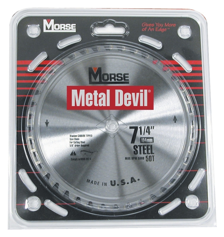 MORSE Morse CSM72548NSC Circular Saw Blade, 7-1/4 in Dia, 5/8 in Arbor, 48-Teeth, Carbide Cutting Edge TOOLS MORSE
