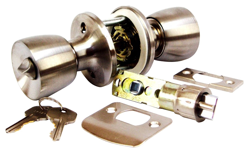 US HARDWARE US Hardware D-090B Series Entrance Lockset, Brushed Stainless Steel, Stainless Steel AUTOMOTIVE US HARDWARE
