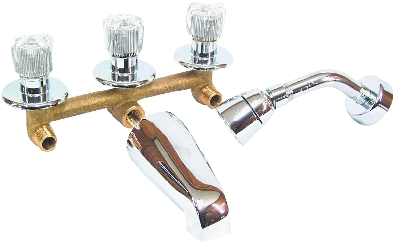 US HARDWARE US Hardware P-001N Tub and Shower Diverter, 3-Faucet Handle, Brass, Chrome