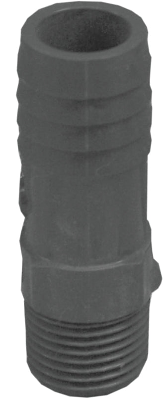 BOSHART INDUSTRIES Boshart UPPIA-0507 Pipe Adapter, 1/2 x 3/4 in, MPT x Insert, Polyethylene, Gray PLUMBING, HEATING & VENTILATION BOSHART INDUSTRIES