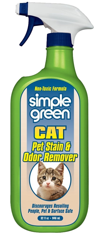 SIMPLE GREEN Simple Green 2010000615311 Cat Stain and Odor Remover, Liquid, Citrus, 32 oz CLEANING & JANITORIAL SUPPLIES SIMPLE GREEN