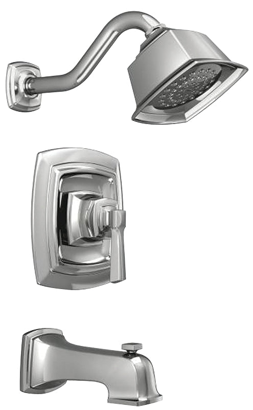 MOEN Moen Boardwalk Series 82830EP Tub and Shower Faucet, 2 gpm Showerhead, Diverter Tub Spout, 1-Handle, Chrome Plated PLUMBING, HEATING & VENTILATION MOEN