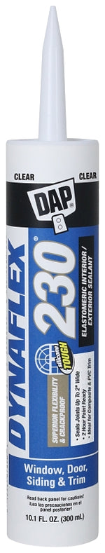 DAP DAP 18304 Premium Sealant, Clear, 1 day Curing, 40 to 100 deg F, 10.1 oz Cartridge PAINT DAP