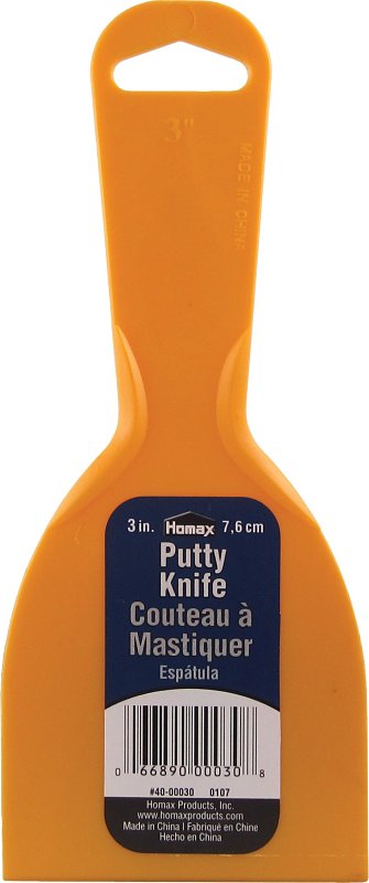 HOMAX Homax 40-00030 Putty Knife, 3 in W Blade, Polystyrene Blade, Polystyrene Handle PAINT HOMAX