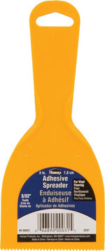 HOMAX Homax 40-00031 Adhesive Spreader Knife, 3/32 in Notch, Notched Blade, Polystyrene Blade, Polystyrene Handle