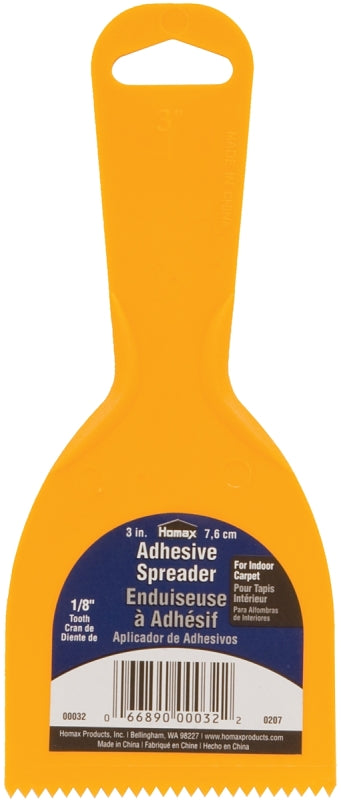 HOMAX Homax 32 Adhesive Spreader Knife, 1/8 in Notch, Notched Blade, Polystyrene Blade, Polystyrene Handle