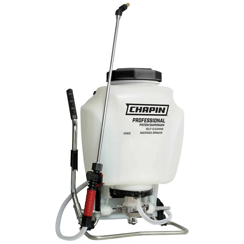 CHAPIN Chapin 63900 Backpack Sprayer, 4 gal Tank, Poly Tank, 25 ft Horizontal, 23 ft Vertical Spray Range, 48 in L Hose CLEANING & JANITORIAL SUPPLIES CHAPIN   