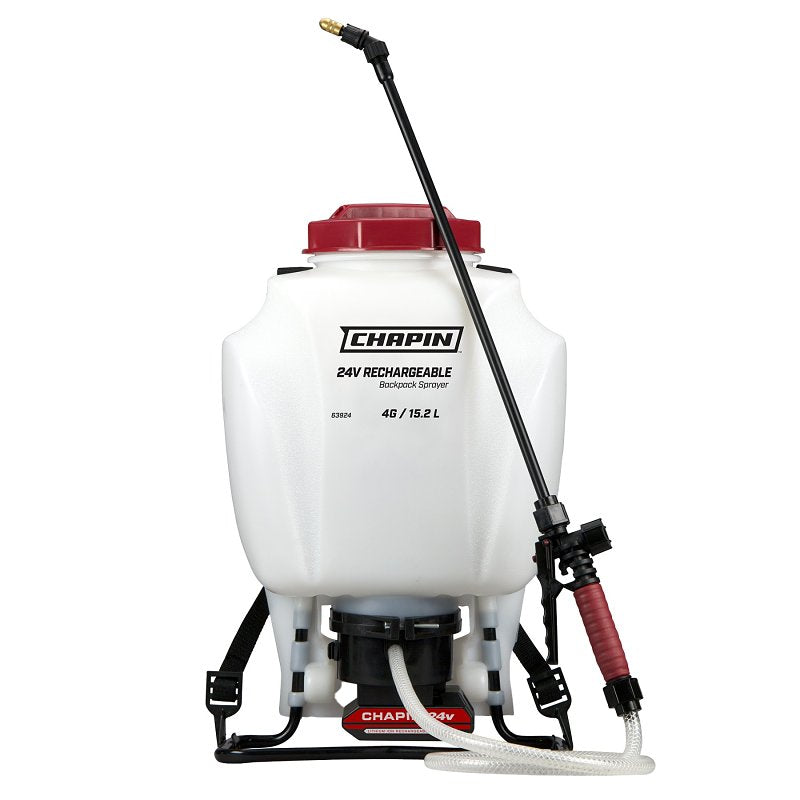 CHAPIN Chapin 63924 Rechargeable Backpack Sprayer, 4 gal Tank, Poly Tank, 20 to 22 ft Horizontal, 32 ft Vertical Spray Range