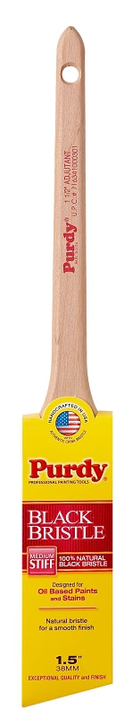 PURDY Purdy 024015 Trim Brush, Natural Black, Natural Hardwood Handle, 1-1/2 in W, China Bristle, Rat Tail Handle