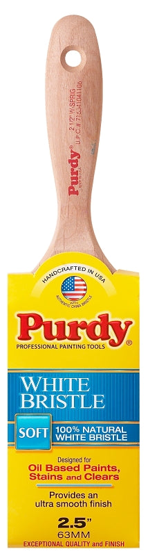 PURDY Purdy 380425 Trim Brush, Natural White, Hardwood Handle, 2-1/2 in W, Flat Brush, China Bristle, Beaver Tail Handle PAINT PURDY