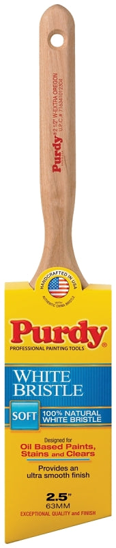 PURDY Purdy 116425 Trim Brush, Natural White, Hardwood Handle, 2-1/2 in W, Angular Brush, China Bristle, Fluted Handle PAINT PURDY