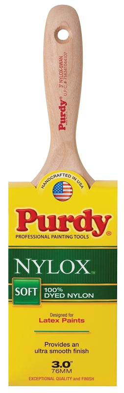 PURDY Purdy 400230 Wall Brush, Hardwood Handle, 3 in W, Nylon Bristle, Beaver Tail Handle PAINT PURDY