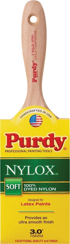 PURDY Purdy 380230 Trim Brush, Natural Hardwood Handle, 3 in W, Nylon Bristle, Beaver Tail Handle PAINT PURDY